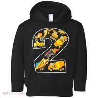 Construction Truck 2nd Birthday 2 Years Old Digger Builder Toddler Hoodie thumb 0