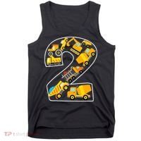 Construction Truck 2nd Birthday 2 Years Old Digger Builder Tank Top thumb 0