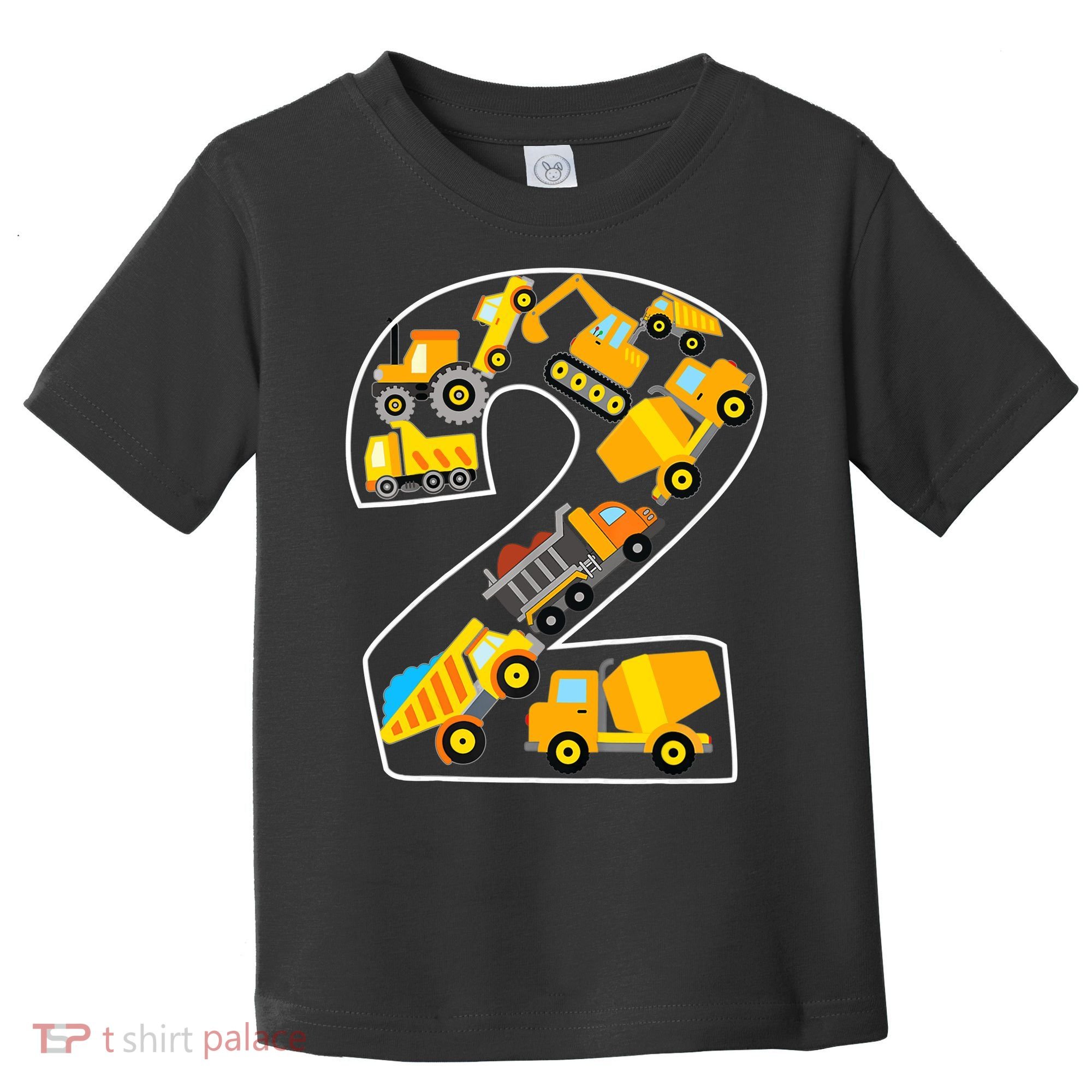 Construction Truck 2nd Birthday 2 Years Old Digger Builder Toddler T-Shirt