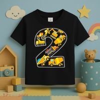 Construction Truck 2nd Birthday 2 Years Old Digger Builder Toddler T-Shirt thumb 3