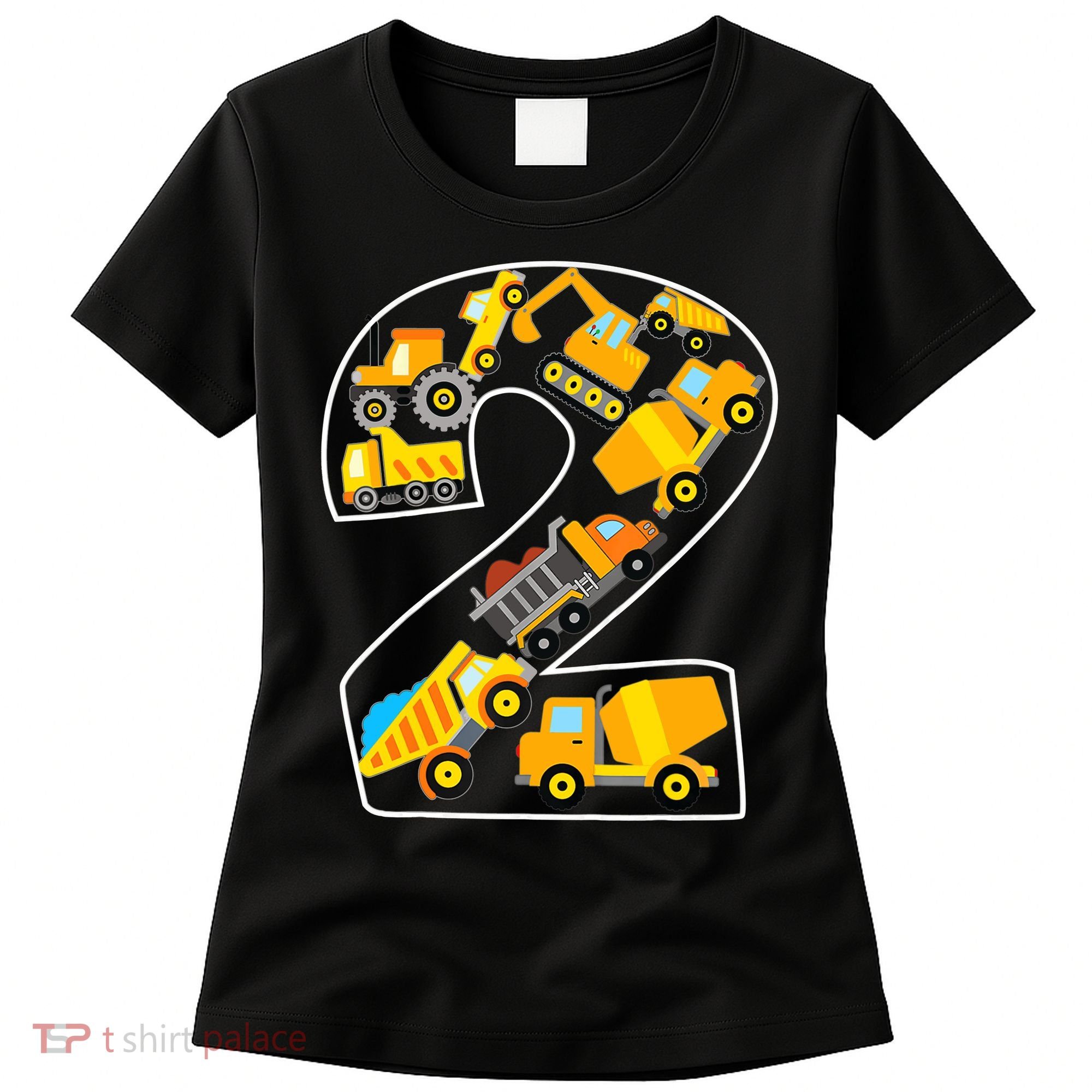 Construction Truck 2nd Birthday 2 Years Old Digger Builder Women's T-Shirt
