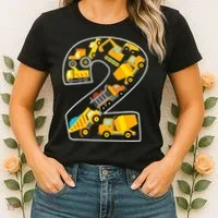 Construction Truck 2nd Birthday 2 Years Old Digger Builder Women's T-Shirt thumb 2