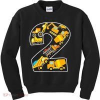 Construction Truck 2nd Birthday 2 Years Old Digger Builder Kids Sweatshirt thumb 0