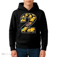 Construction Truck 2nd Birthday 2 Years Old Digger Builder Kids Hoodie thumb 4
