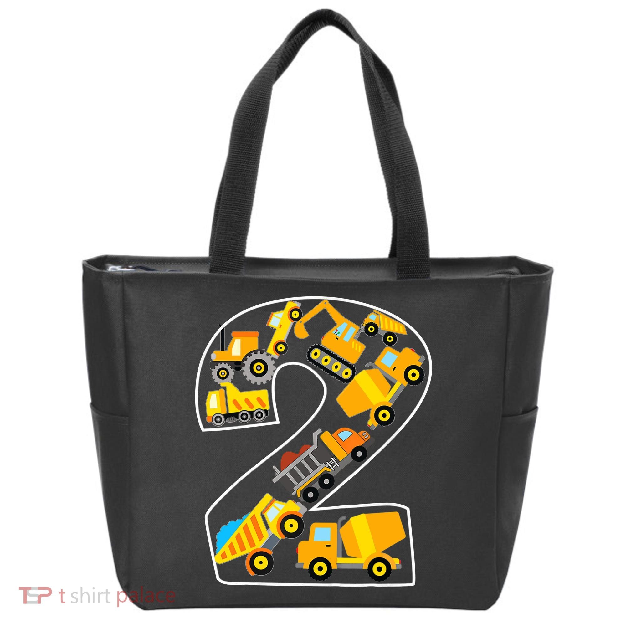 Construction Truck 2nd Birthday 2 Years Old Digger Builder Tote Bag