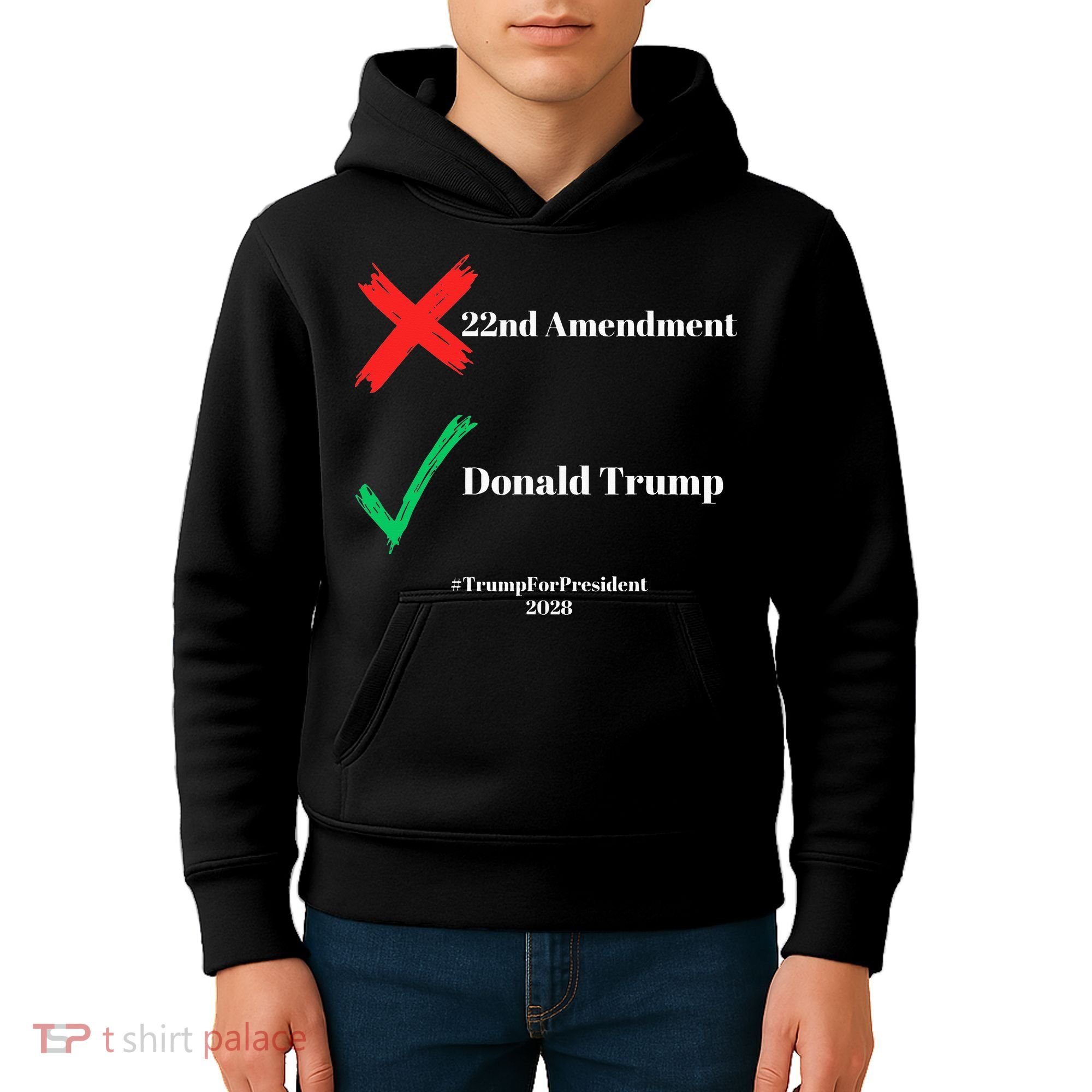 Cancel The 22nd Amendment Support Trump For President 2028 Kids Hoodie
