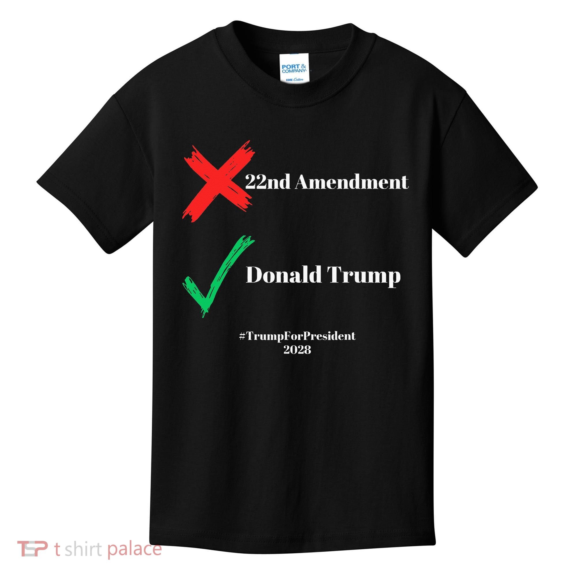 Cancel The 22nd Amendment Support Trump For President 2028 Kids T-Shirt
