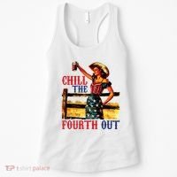 Chill The 4th Out Women 4th Of July Humor Women's Tank Top thumb 0