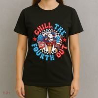 Chill The 4th Out Funny 4th Of July Retro 4th Of July T-Shirt thumb 4