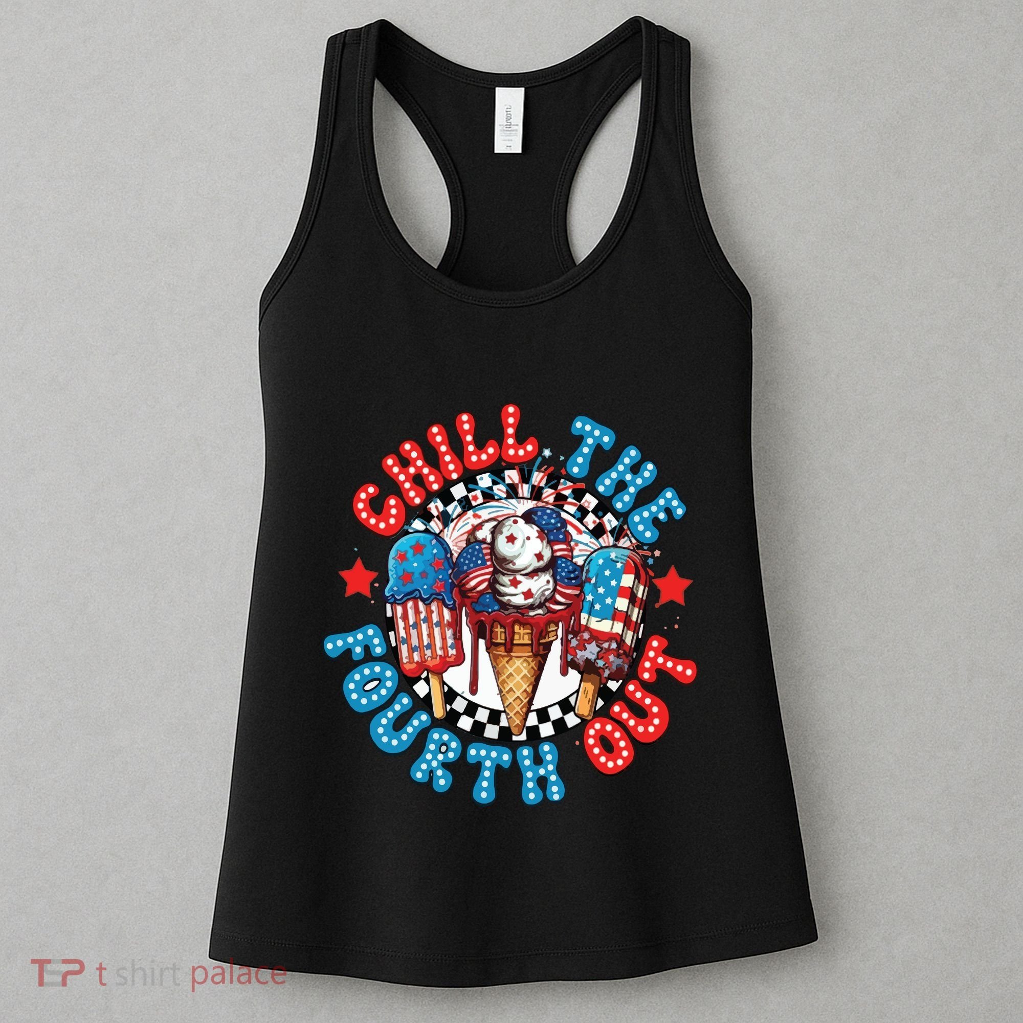Chill The 4th Out Funny 4th Of July Retro 4th Of July Women's Tank Top