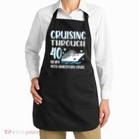 Cruising Through 40 Years 40th Anniversary Couple Cruise Apron thumb 2