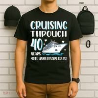 Cruising Through 40 Years 40th Anniversary Couple Cruise T-Shirt thumb 6
