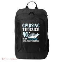 Cruising Through 40 Years 40th Anniversary Couple Cruise City Backpack thumb 0