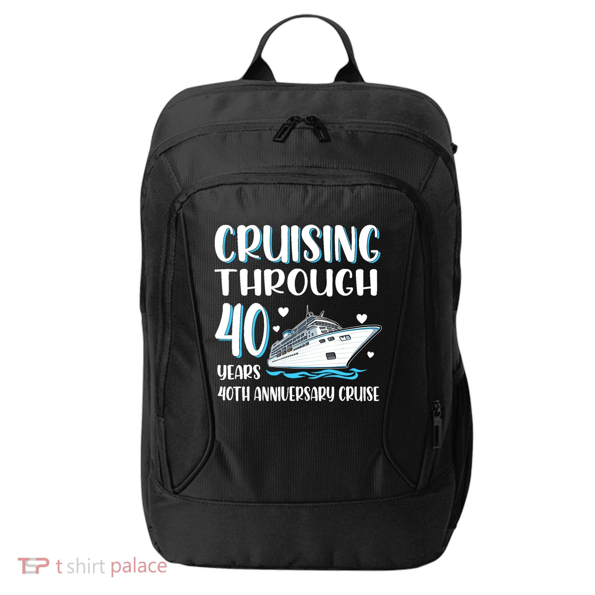 Cruising Through 40 Years 40th Anniversary Couple Cruise City Backpack