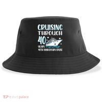 Cruising Through 40 Years 40th Anniversary Couple Cruise Sustainable Bucket Hat thumb 0