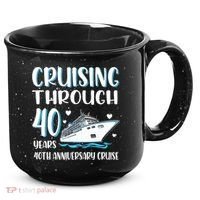 Cruising Through 40 Years 40th Anniversary Couple Cruise 15oz Campfire Ceramic Mug thumb 0