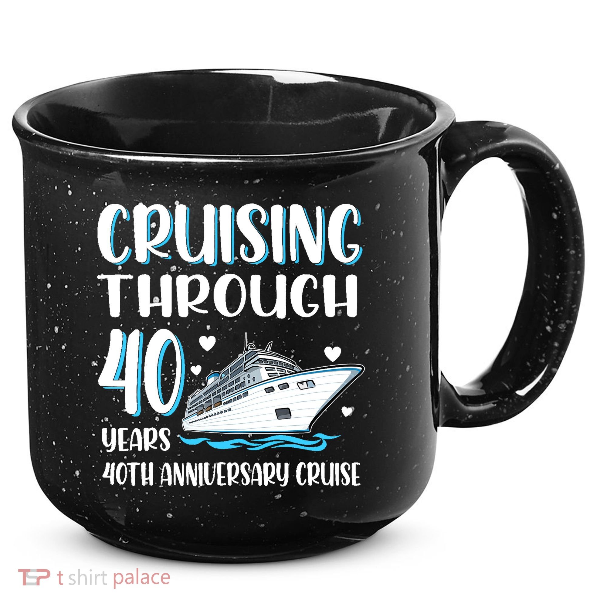 Cruising Through 40 Years 40th Anniversary Couple Cruise 15oz Campfire Ceramic Mug