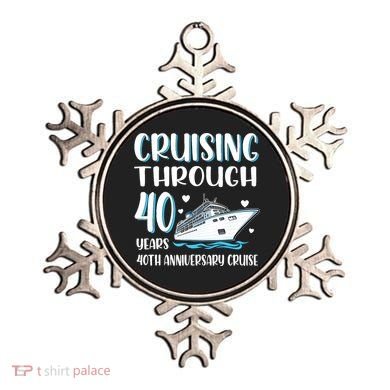 Cruising Through 40 Years 40th Anniversary Couple Cruise Ornament