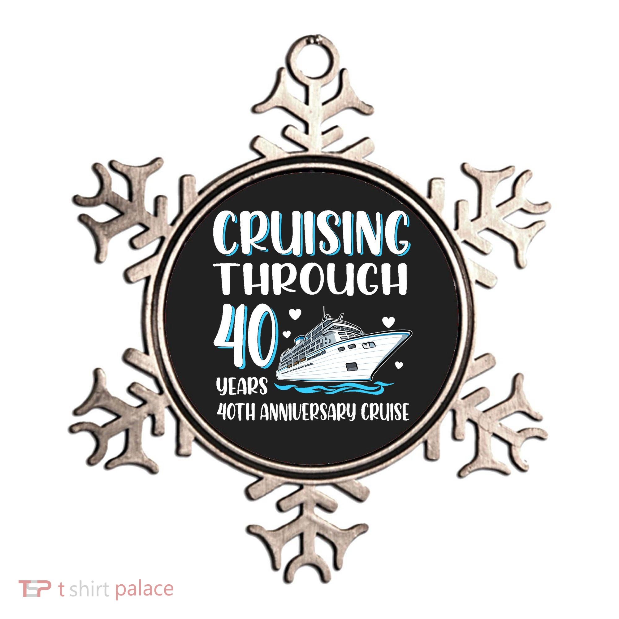 Cruising Through 40 Years 40th Anniversary Couple Cruise Ornament