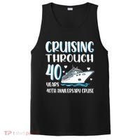 Cruising Through 40 Years 40th Anniversary Couple Cruise PosiCharge Competitor Tank thumb 0