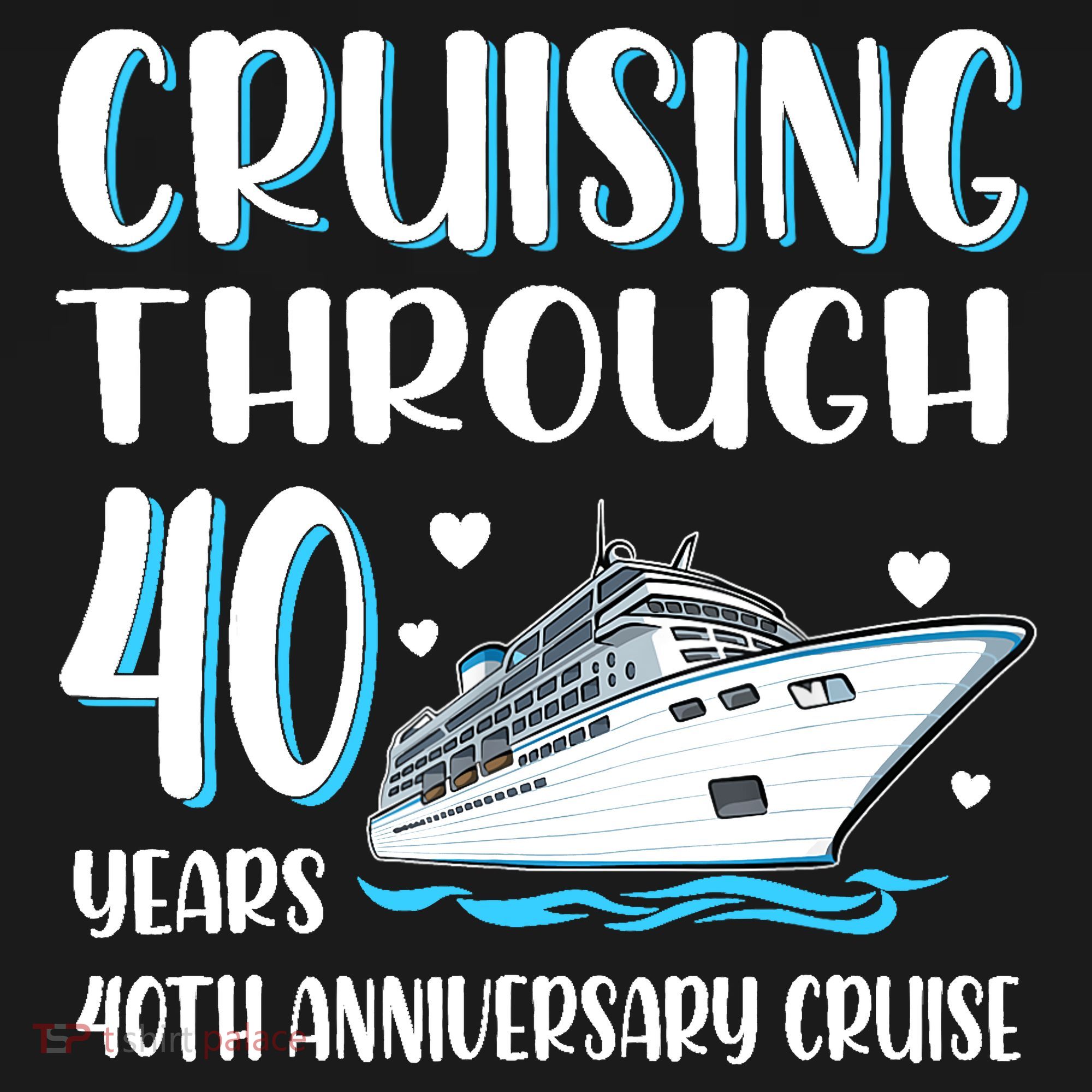 Cruising Through 40 Years 40th Anniversary Couple Cruise Women's Crop Top Tee