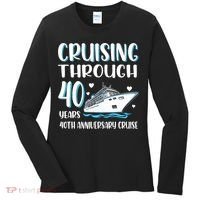 Cruising Through 40 Years 40th Anniversary Couple Cruise Women's Long Sleeve Shirt thumb 0