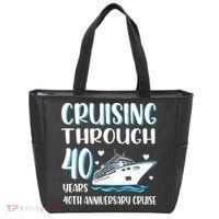 Cruising Through 40 Years 40th Anniversary Couple Cruise Tote Bag thumb 0