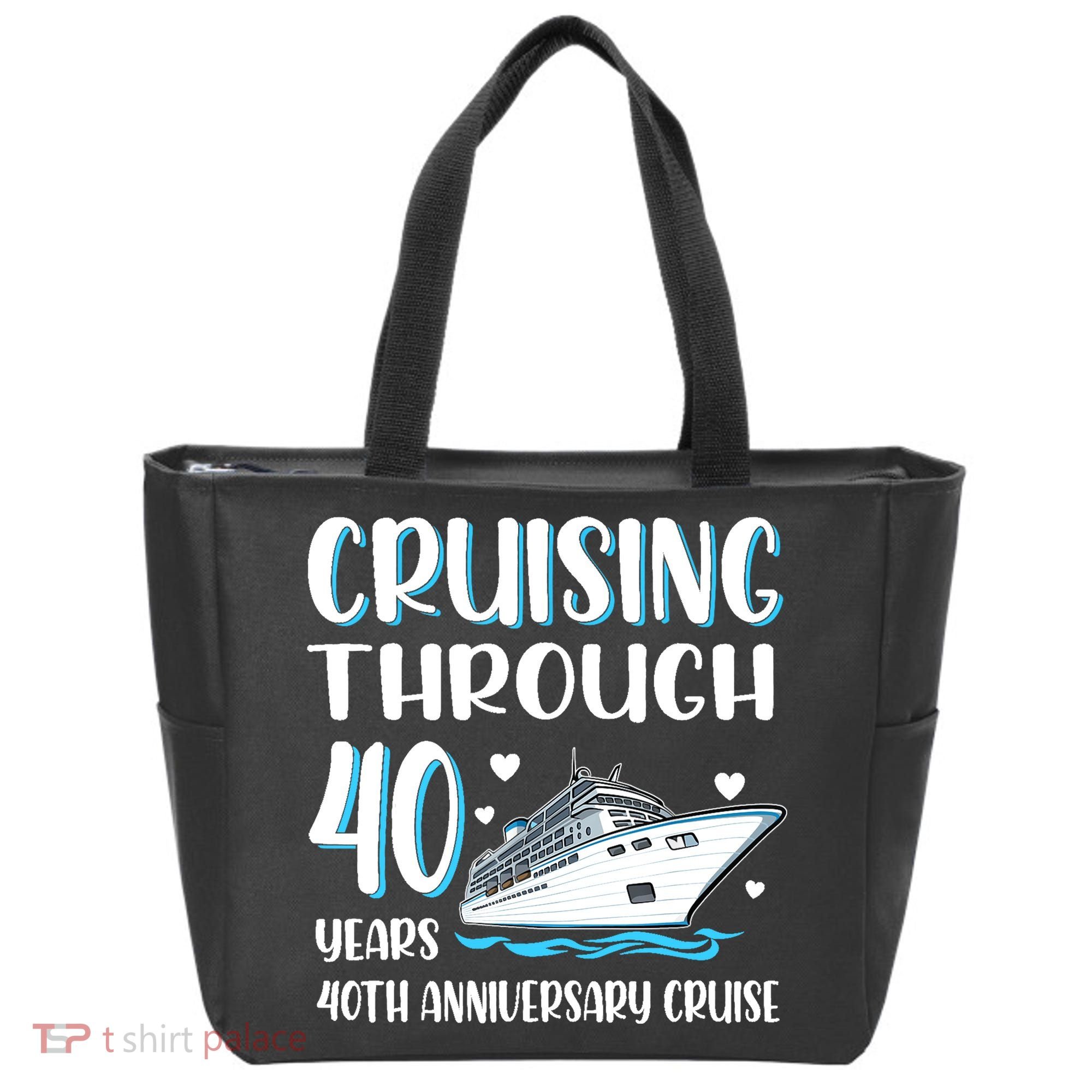 Cruising Through 40 Years 40th Anniversary Couple Cruise Tote Bag