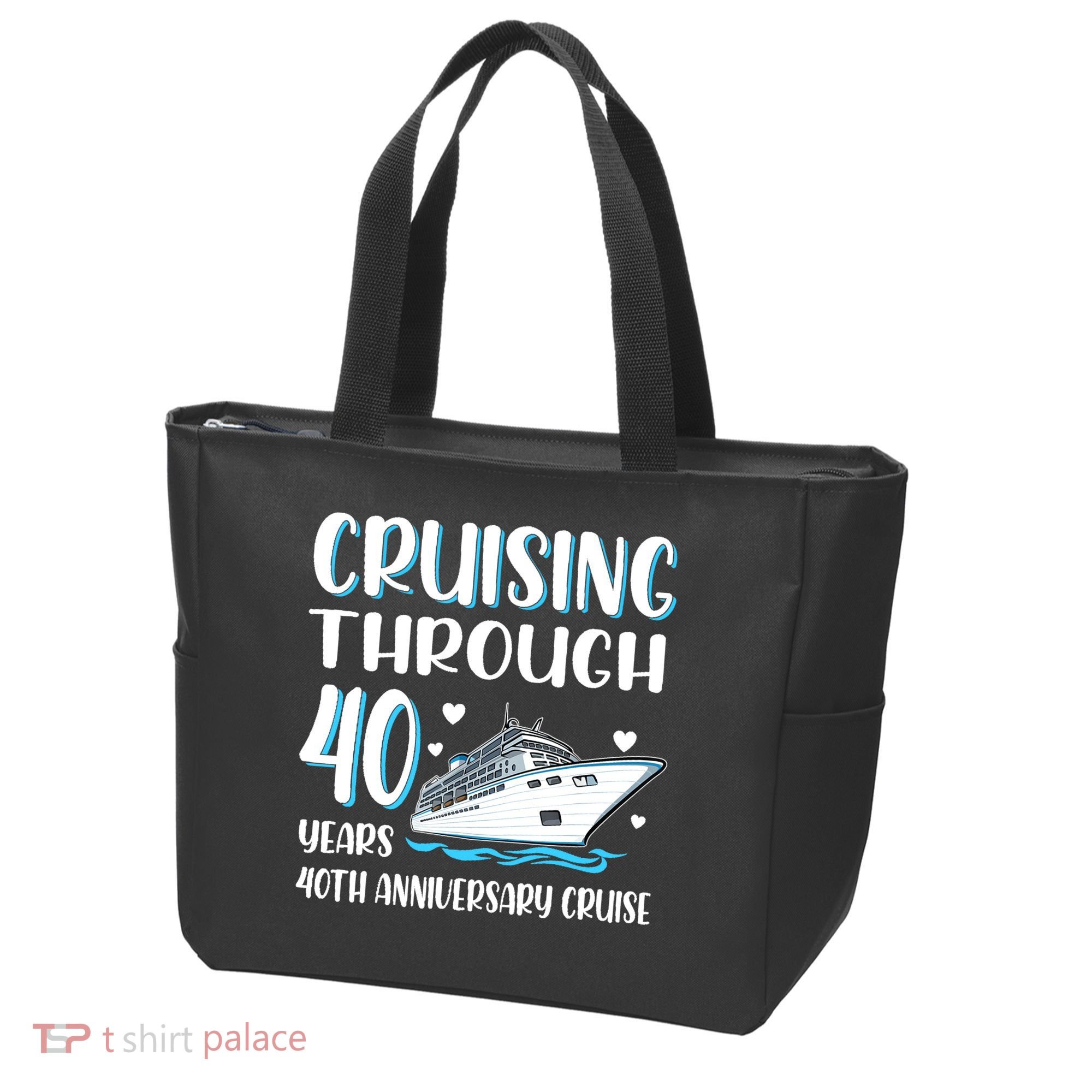 Cruising Through 40 Years 40th Anniversary Couple Cruise Tote Bag