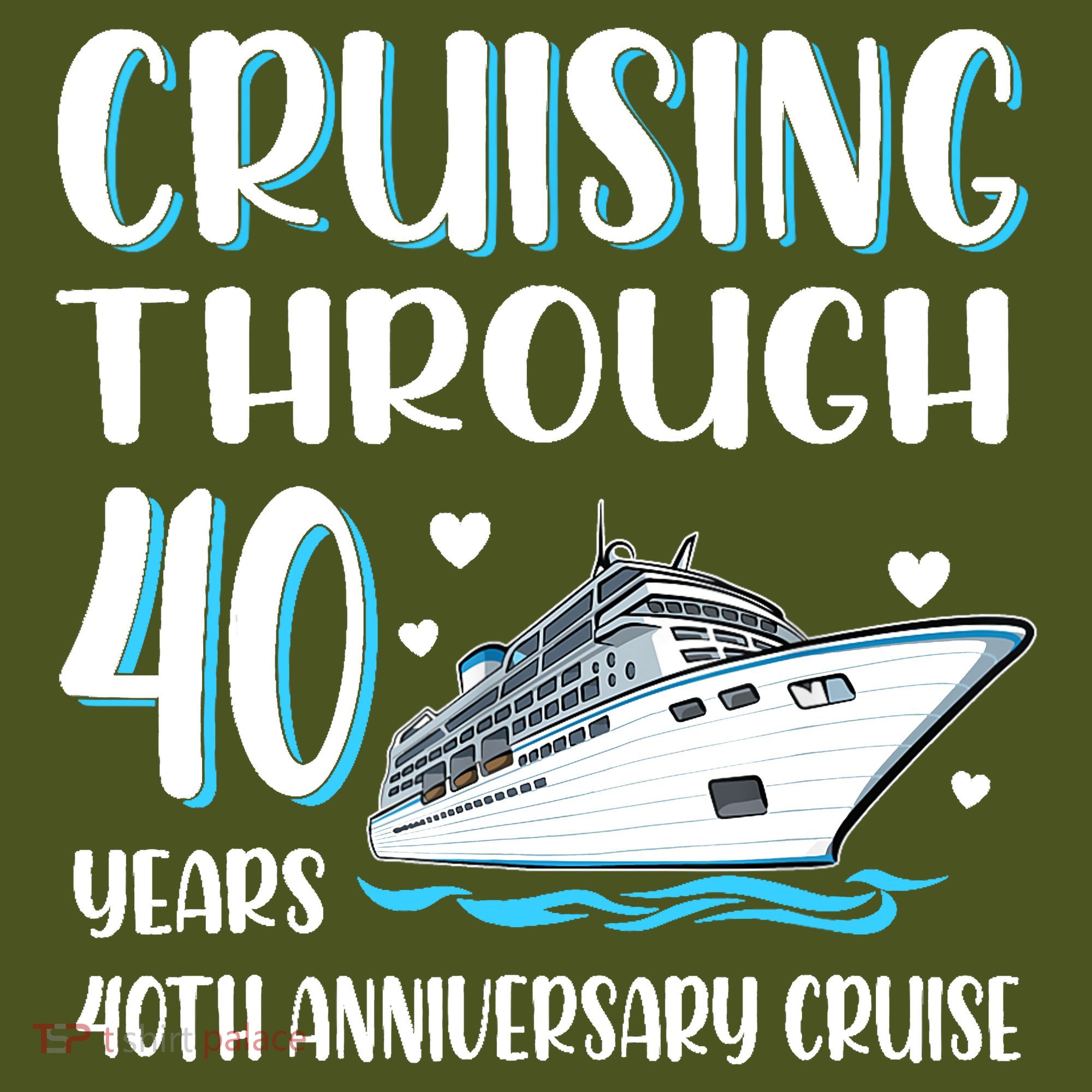 Cruising Through 40 Years 40th Anniversary Couple Cruise The Baniff Cuffed Pom Beanie
