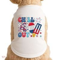 Chill The 4th Out American Flag Patriotic Freedom Doggie Tank thumb 0