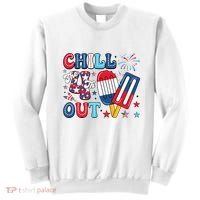 Chill The 4th Out American Flag Patriotic Freedom Sweatshirt thumb 0