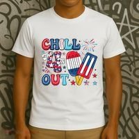 Chill The 4th Out American Flag Patriotic Freedom T-Shirt thumb 3