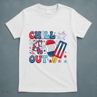 Chill The 4th Out American Flag Patriotic Freedom T-Shirt thumb 5