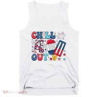 Chill The 4th Out American Flag Patriotic Freedom Tank Top thumb 0