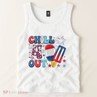 Chill The 4th Out American Flag Patriotic Freedom Tank Top thumb 2