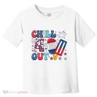 Chill The 4th Out American Flag Patriotic Freedom Toddler T-Shirt thumb 0