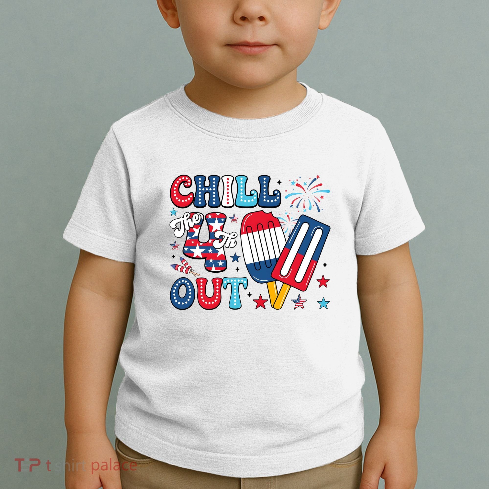 Chill The 4th Out American Flag Patriotic Freedom Toddler T-Shirt