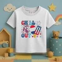 Chill The 4th Out American Flag Patriotic Freedom Toddler T-Shirt thumb 3