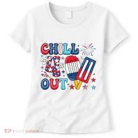 Chill The 4th Out American Flag Patriotic Freedom Women's T-Shirt thumb 0