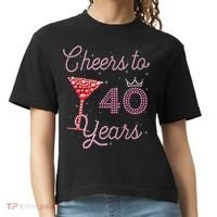 Cheers To 40 Years 40th Birthday 40 Years Old Bday Comfort Colors Boxy T-Shirt thumb 0