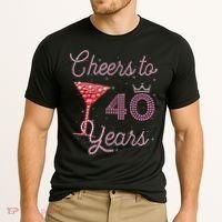 Cheers To 40 Years 40th Birthday 40 Years Old Bday Cooling Performance Crew T-Shirt thumb 2