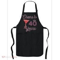 Cheers To 40 Years 40th Birthday 40 Years Old Bday Apron thumb 0