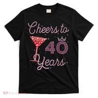 Cheers To 40 Years 40th Birthday 40 Years Old Bday T-Shirt thumb 0