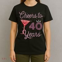 Cheers To 40 Years 40th Birthday 40 Years Old Bday T-Shirt thumb 4