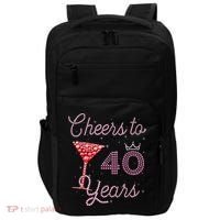 Cheers To 40 Years 40th Birthday 40 Years Old Bday Impact Tech Backpack thumb 0