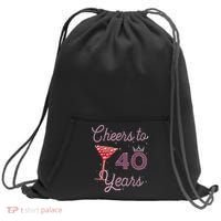 Cheers To 40 Years 40th Birthday 40 Years Old Bday Sweatshirt Cinch Pack Bag thumb 0