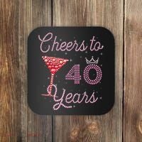 Cheers To 40 Years 40th Birthday 40 Years Old Bday Coaster thumb 0