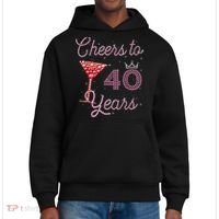 Cheers To 40 Years 40th Birthday 40 Years Old Bday District V.I.T. Heavyweight Hoodie thumb 0