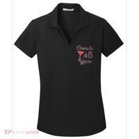 Cheers To 40 Years 40th Birthday 40 Years Old Bday Women's Dry Zone Grid Polo thumb 0